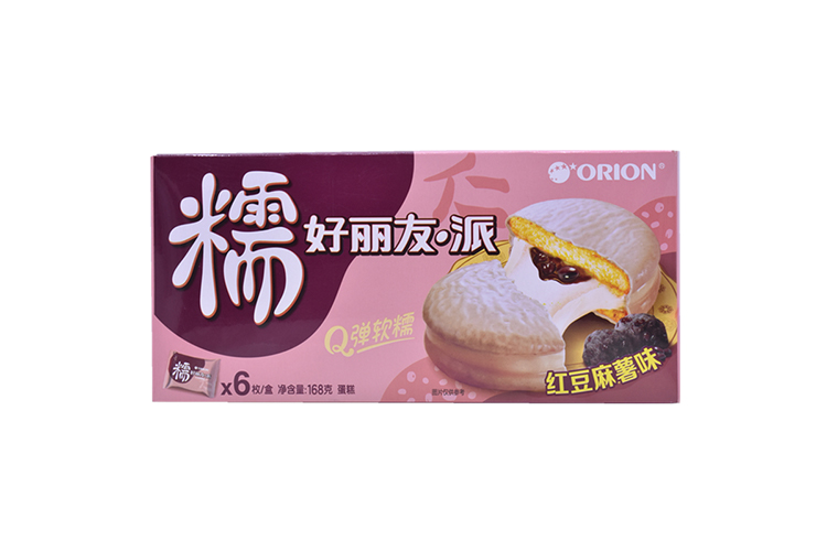 ORION SWEET GLUTINOUS RED BEAN MOCHI PIE 168G